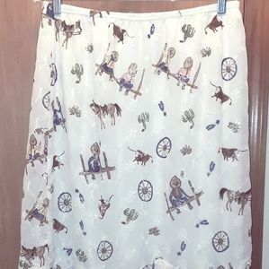 Western laced maxi skirt